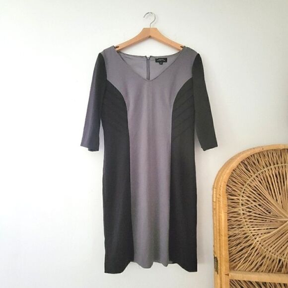 Tahari ASL Black and Gray Dress 10 - Picture 1 of 6